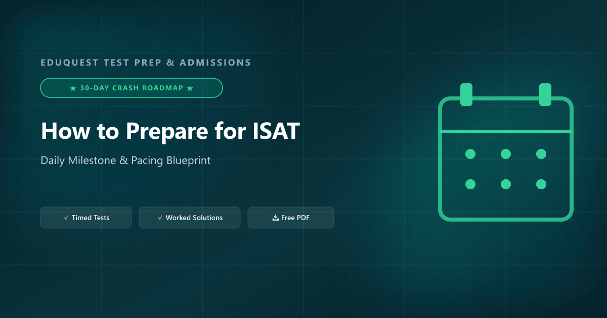 How to Prepare for ISAT: A 30-Day Study Plan