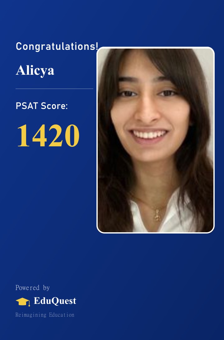 Alicya - PSAT Congratulations Card