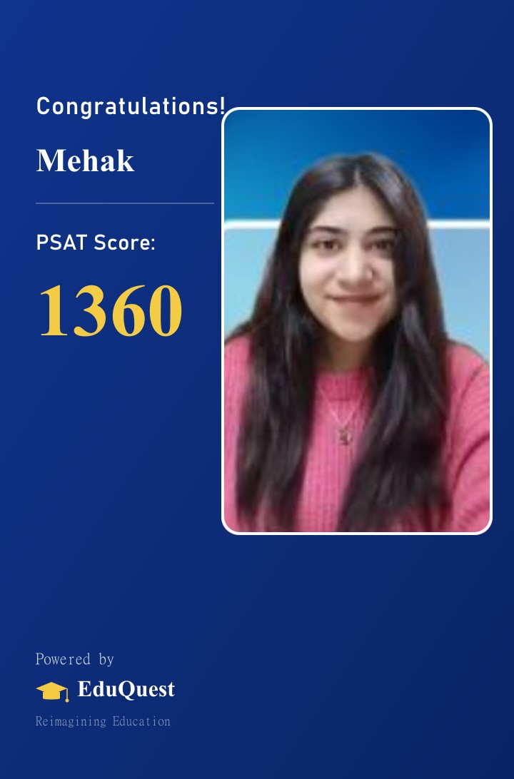 Mehak - PSAT Congratulations Card