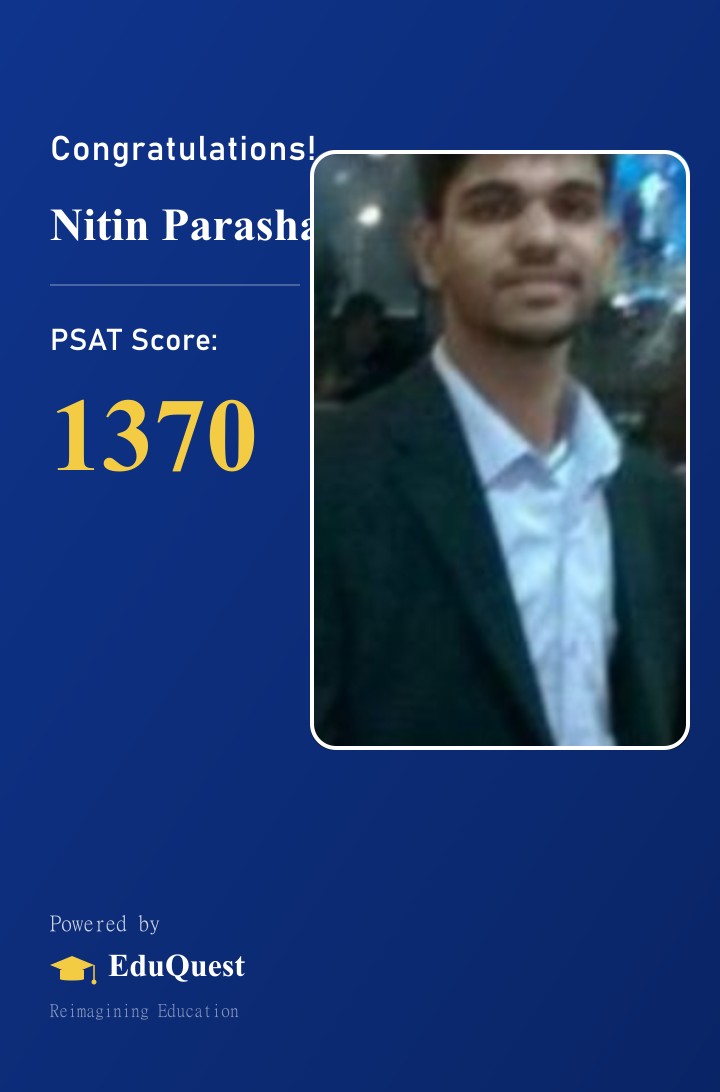 Nitin Parashar - PSAT Congratulations Card