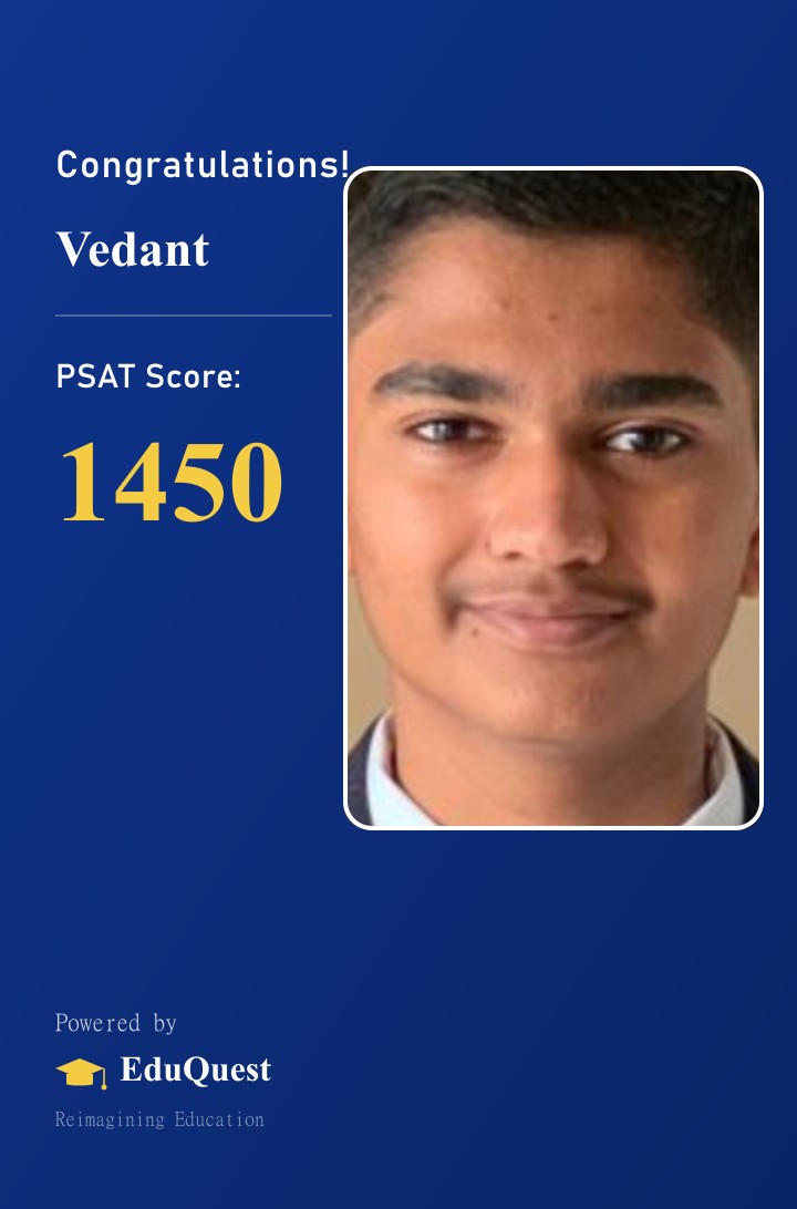 Vedant - PSAT Congratulations Card