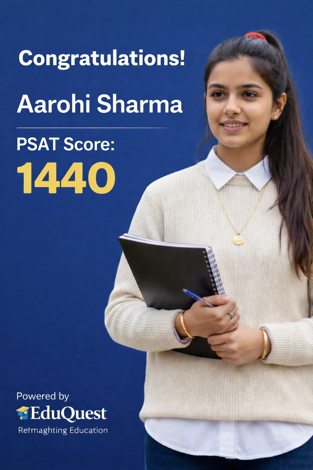 PSAT to SAT score improvement journey with PSAT coaching in India, early SAT preparation, and US university admissions success.
