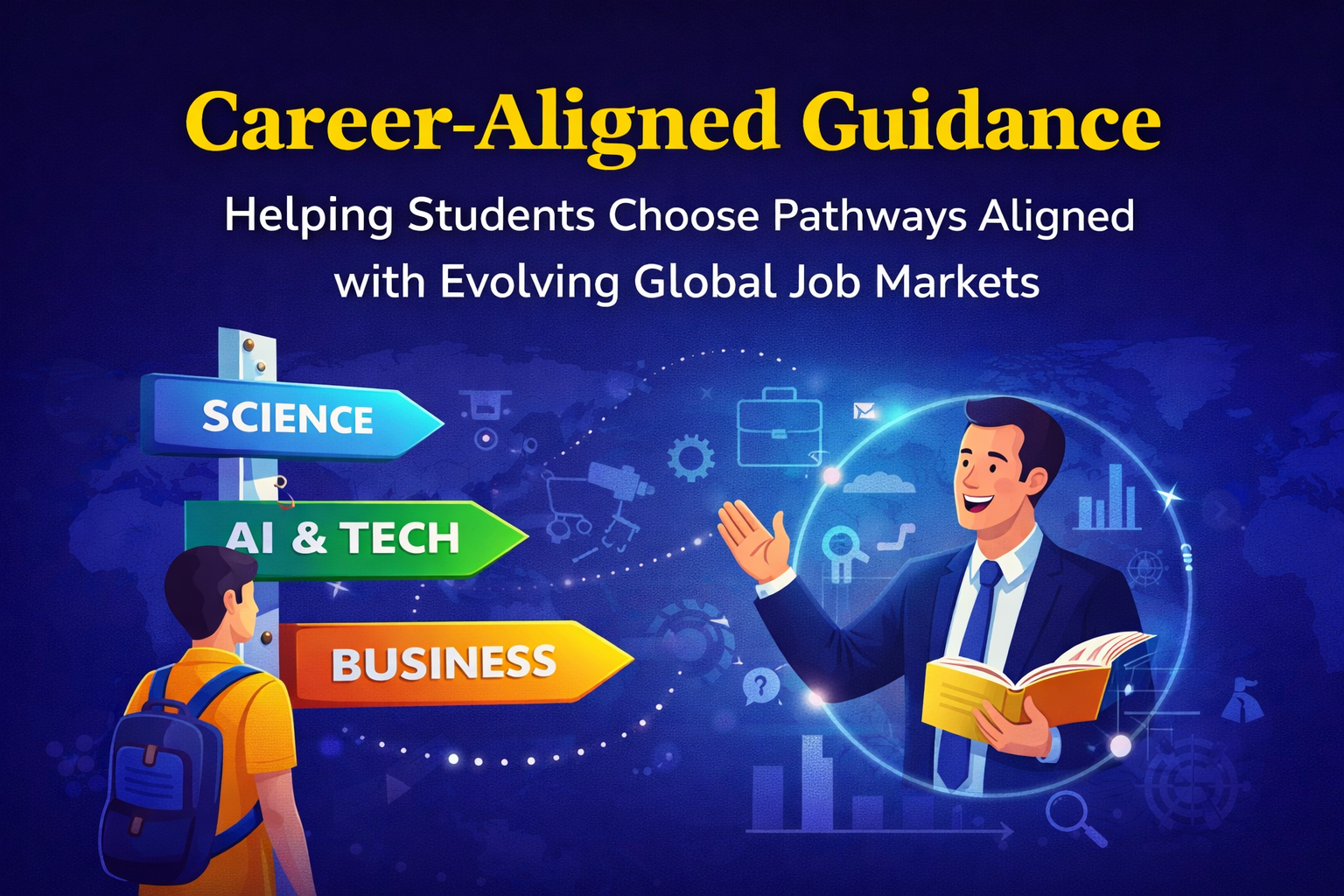 Career-Aligned Guidance helping students choose academic pathways aligned with evolving global job markets