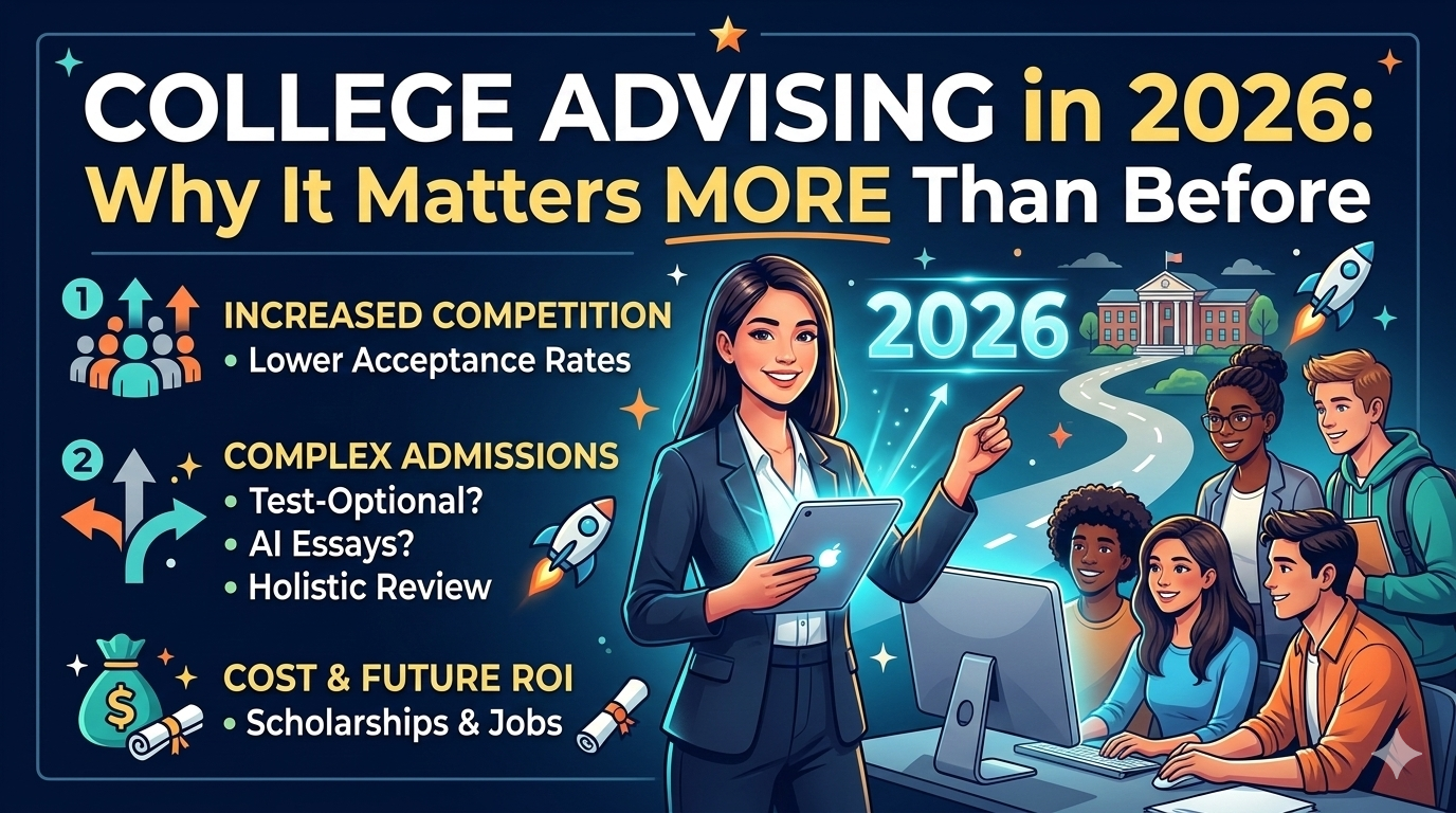 College advising in 2026 helping students plan university admissions and build strong academic profiles