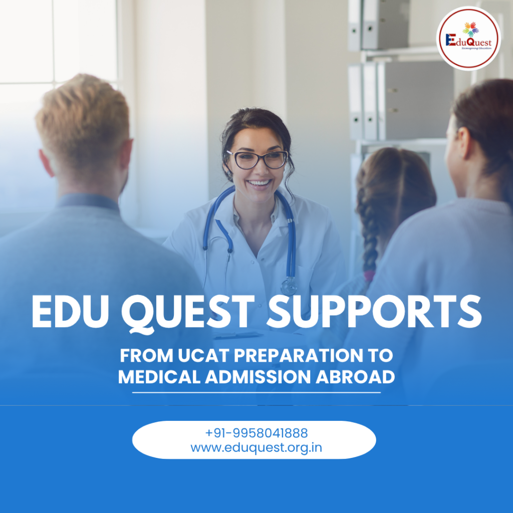 Students preparing for UCAT 2026 exam for studying medicine abroad with Edu Quest guidance.