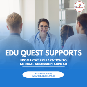 Students preparing for UCAT 2026 exam for studying medicine abroad with Edu Quest guidance.