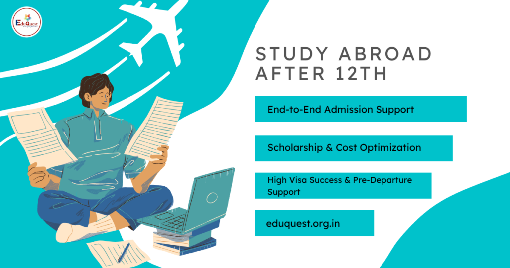 Indian students planning study abroad after 12th with university options worldwide.
