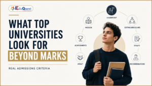 What top universities look for beyond marks — holistic admissions infographic